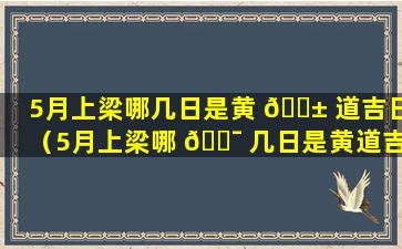 5月上梁哪几日是黄 🐱 道吉日（5月上梁哪 🐯 几日是黄道吉日呢）